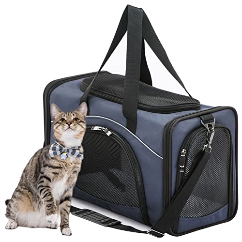 Airline Approved Pet Carrier for Small Dogs & Cats (Navy / 19.0"L x 9.5"W x 12.0"H)