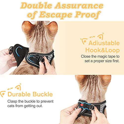Cat Harness and Leash for Walking Escape Proof (XXS / Gray)