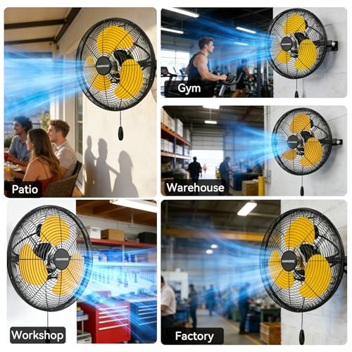 12 Inch High Velocity Wall Mount Fan (Blue / 12 inch)
