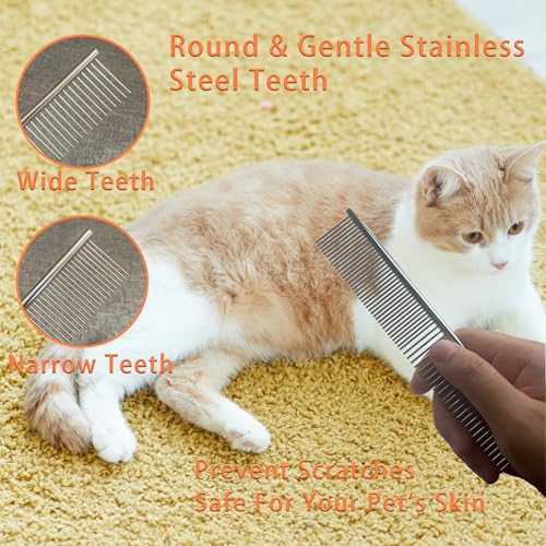 Cat Grooming Brush Kit 6 Tools (Orange)
