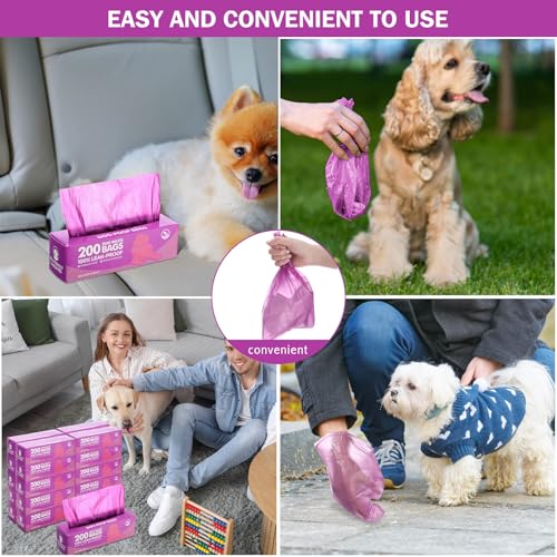 20 Rolls 4000 Ct Dog Poop Bags Leak Proof (1 Count (Pack of 20) / Purple)