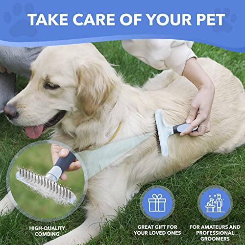 Dog rake deshedding dematting Brush Comb (Haze Blue)