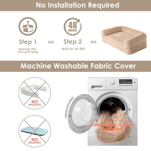Foldable XXL Dog Bed for Large Sized Dog (54x38x7.5(Folded 38x27) / Camel)