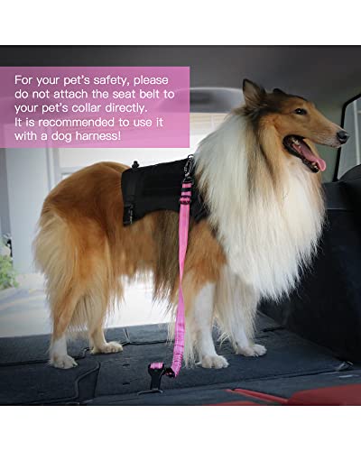 Dog Seat Belt for Car (Hotpink)