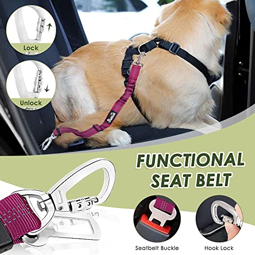 Dog Car Harness Seat Belt (Large / Rose)