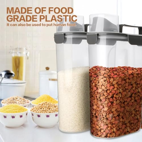 Dog Food Storage Container (White 6Qt + 3Qt)