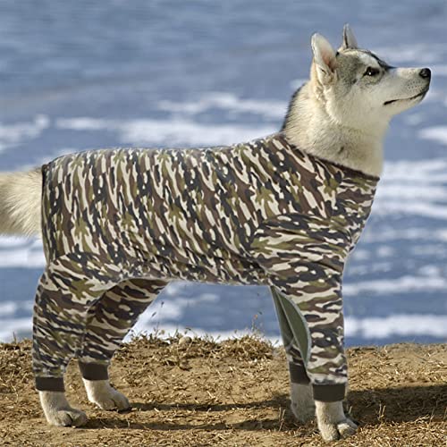Dog Onesie Surgery Recovery Suit for Large Medium Bodysuit Dogs Pajamas PJS Full Body for Shedding (7X-Large (Pack of 1) / Camo)