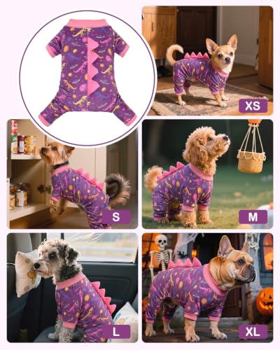 Dinosaur Costume Dog Pajamas (Medium / Cosmic Dino Fossil)
