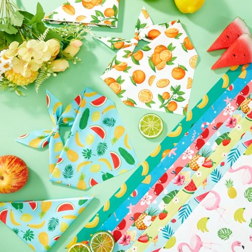 100 Pcs Summer Hawaiian Dog Bandanas Bulk (Summer / 25.6 x 17.7 x 17.7 Inch)