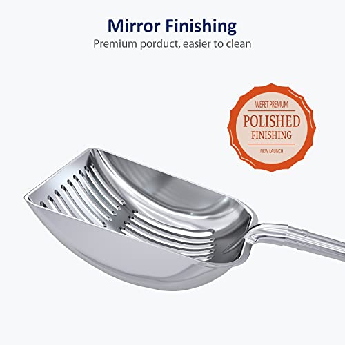 Cat Litter Scoop (Small / POLISHED Aluminum \ #08 Red Handle)