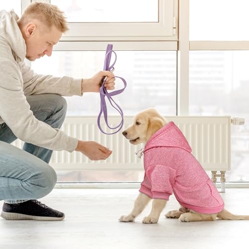 Dog Sweaters for Small Dogs Dog Hoodie Fleece Soft Pet Clothes Sweatshirt with Pocket Pet Hoodie for Small Dogs Puppy Sweater (Small / Pink)