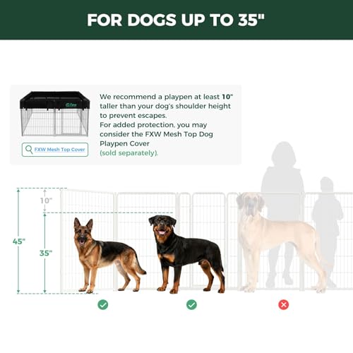 Homeplus Indoor Dog Playpen with Divider Connectors (White / 45"H)