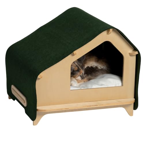 Wooden Cat House (Evergreen / XL)