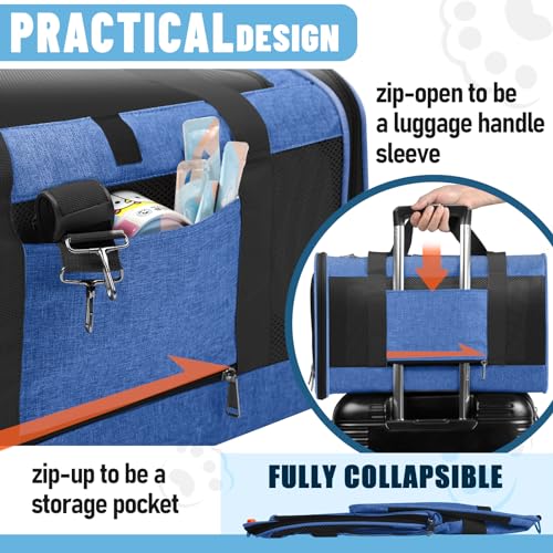 Large Cat Carrier Soft (Blue / 18.1"L x 11.8"W x 11.8"H)