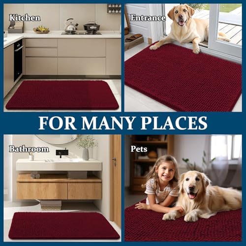 Dog Door Mat for Muddy Paws 47x20 (Burgundy / 47" X 20")