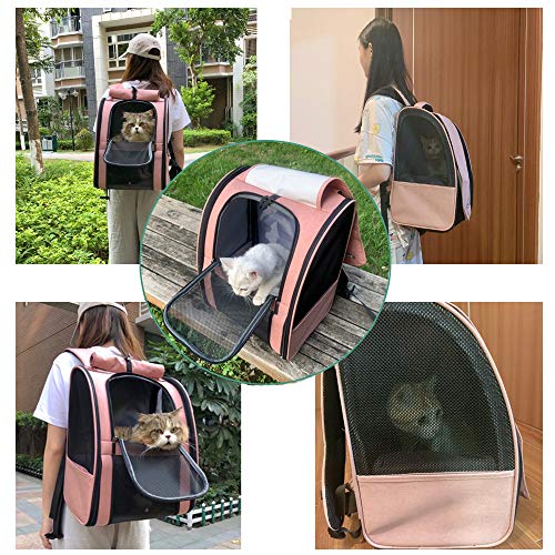 Innovative Traveler Bubble Backpack Pet Carriers for Cats and Dogs (Upgraded-Pink)