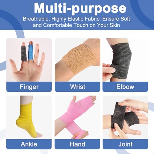 24 Pack 4 Inch Self Adhesive Bandage Wrap (Brown / 4 Inch)