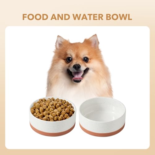 Dog Bowls Ceramic (1 Bowl-Vanilla White / 3.4CUPS)
