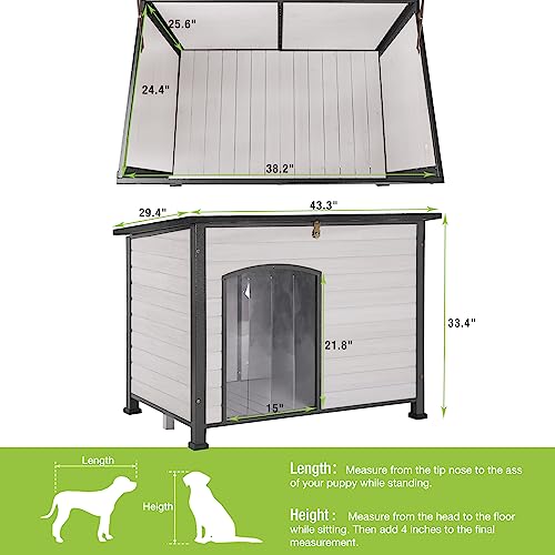 Chew Proof Dog House with Metal Iron Frame Outdoor Dog Kennel for Small Medium Large Indoor Dog Cage