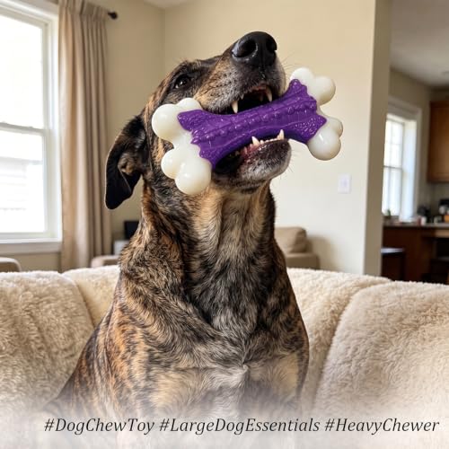 Indestructible Dog Toys for Aggressive Chewers (1PC-Bacon-Purple)