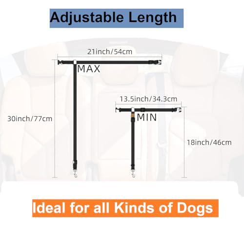 3 Pack Dog Seat Belt for Car (Black & Pink & Blue)