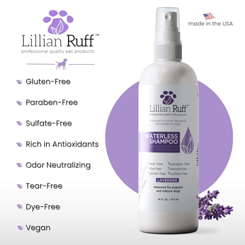 Waterless No Rinse Dog Dry Shampoo Spray with Hydrating Essential Oils