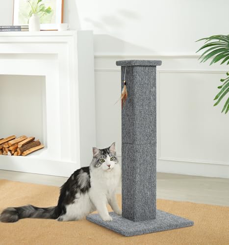 Made4Pets Cat Scratching Post for Indoor Cats (Grey-Carpet)