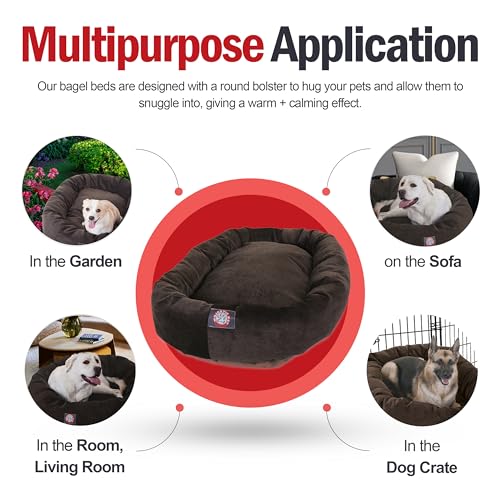 Villa 32 Inch Shredded Memory Foam Dog Bed for Medium Sized Dog 32x23x7 Inch (Storm)