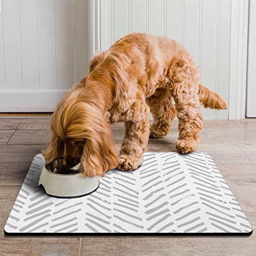 Dog Food Mats for Floors Absorbent (M(16"×24") / 02-White)