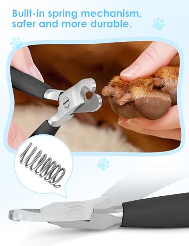 Heavy Duty Dog Nail Clippers for Large Dogs & Thick Nails (Black)