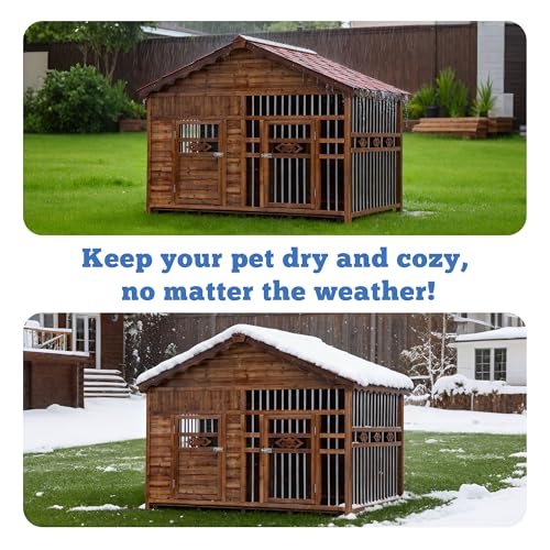 Outdoor Dog House with Dual Doors (Wood-Style2 / 4XL)