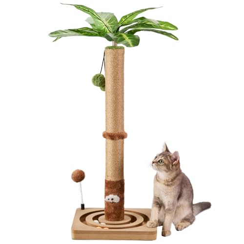 Cat Scratching Post Sturdy and Premium Scratch Posts with Hanging Ball and Ball Track Toy Cute Cat Tree 30in for Indoor Kittens (30 inches for Kittens)