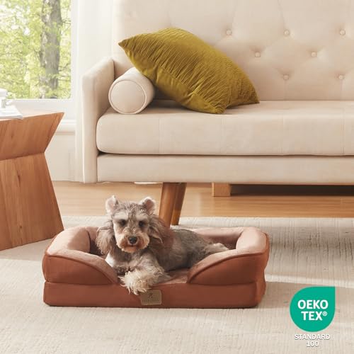 Orthopedic Dog Bed Extra Small (20.0"L x 15.0"W x 6.0"Th / Brown)