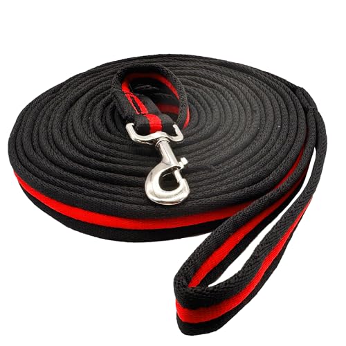 Lunge Line for Horse (Black&Red&Black / 26ft/8m)