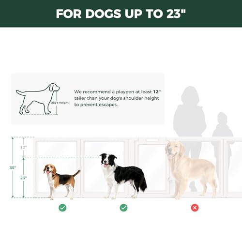 AuraSpace Clear Acrylic Indoor Dog Playpen (White / 35"H)