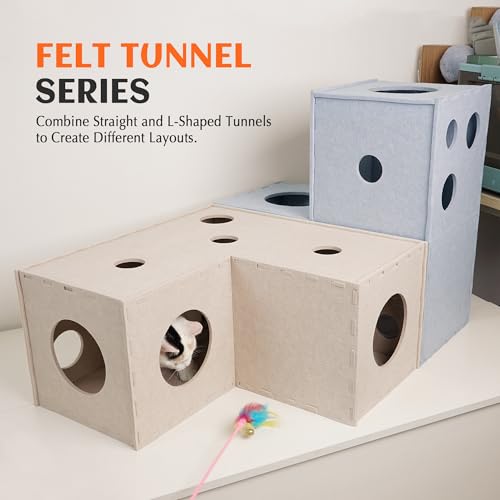 Felt Cat Puzzle Toy (Cat Puzzle Toy Box / Grey)