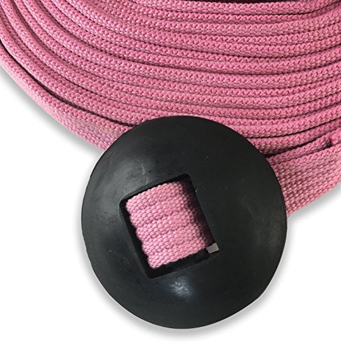 Lunge Line for Horses Cotton Horse Lunge Line with Bolt Snap & Rubber Stop (Pink / 24')
