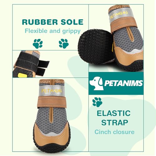 Dog Shoes for Small Dogs (Gray / Width 1.57 inches)