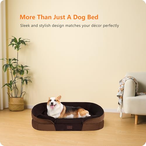 Orthopedic Waterproof Medium Dog Bed Sofa (Brown / Medium(36 x 25.5 x 6 inch))