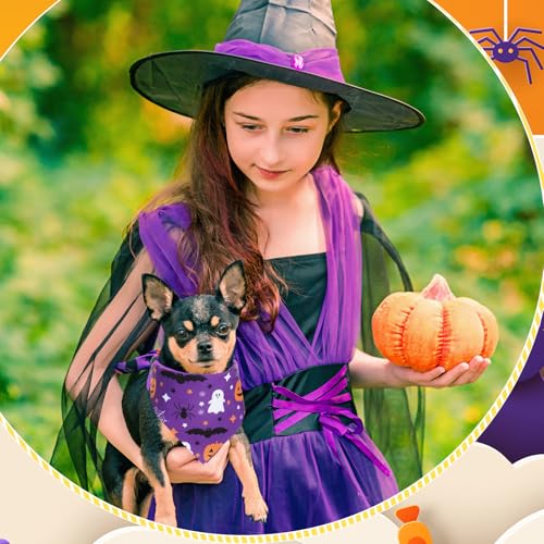 50 Pcs Halloween Dog Bandanas Bulk (Halloween / 19.7 x 13.8 x 13.8'')