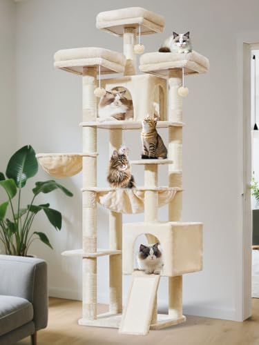 Tall Cat Tree (Beige / 76 Inches)
