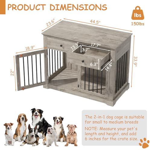 Dog Crate Furniture (Grey)