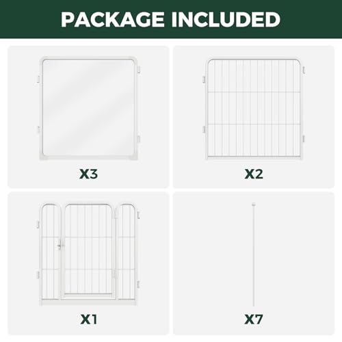 AuraSpace Pro Acrylic & Wire Mesh Indoor Dog Playpen (White / 24"H)