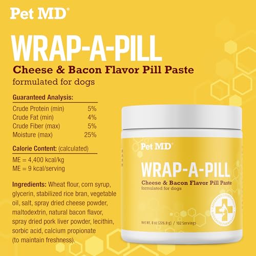 Wrap A Pill Cheese & Bacon Flavor Pill Paste for Dogs (8 Ounce)