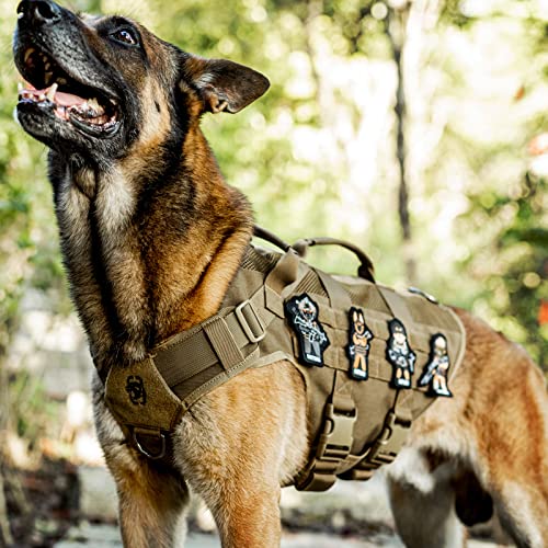 No Pull Tactical Dog Harness for Medium Dog (Brown / M)