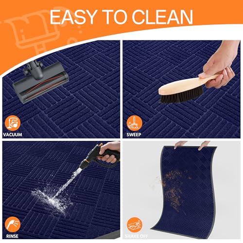 Indoor Outdoor Door Mat (Blue Diamond / 3' x 6' (Rectangular))