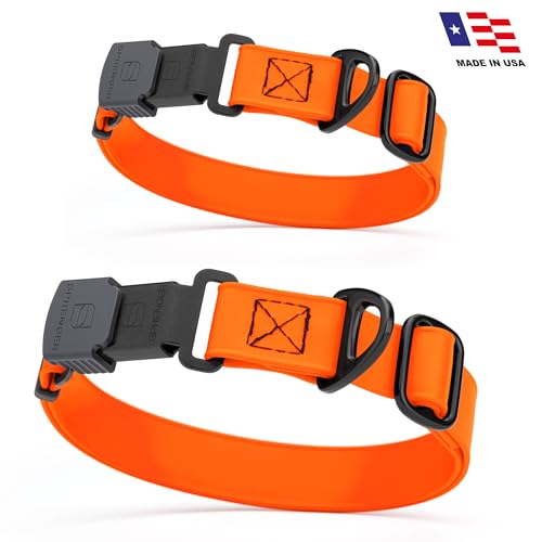 Biothane Waterproof Dog Collar with Herm Sprenger Stainless Steel Quick Release Buckle (W 1" x L 15"-25" / Hunter Orange)