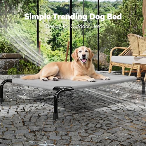 Raised Dog Bed for Large Dogs (47.75"L x 30.5"W x 8"Th / Grey)