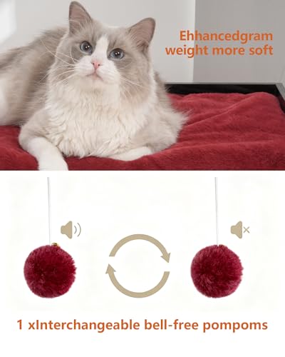 Modern Cat Tree for Large Cats (Black&Red / 22"L x 15.7"W x 26.7"H)