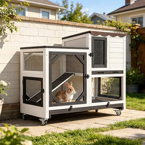 2 Story Rabbit Hutch Bunny cage with Chew